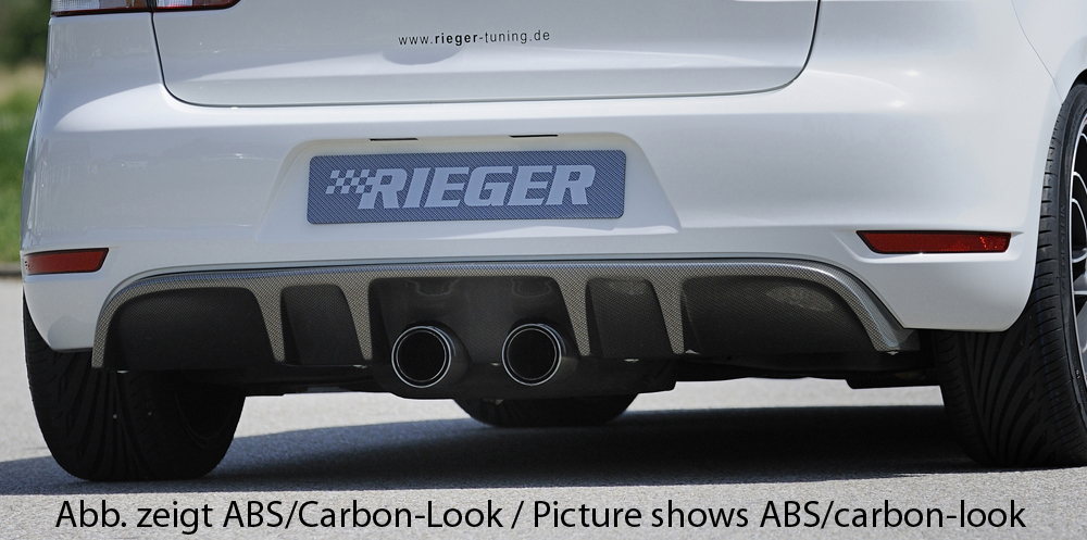 Diffuser passend voor Volkswagen Golf 6 GTI GTD Rieger Mat Zwart