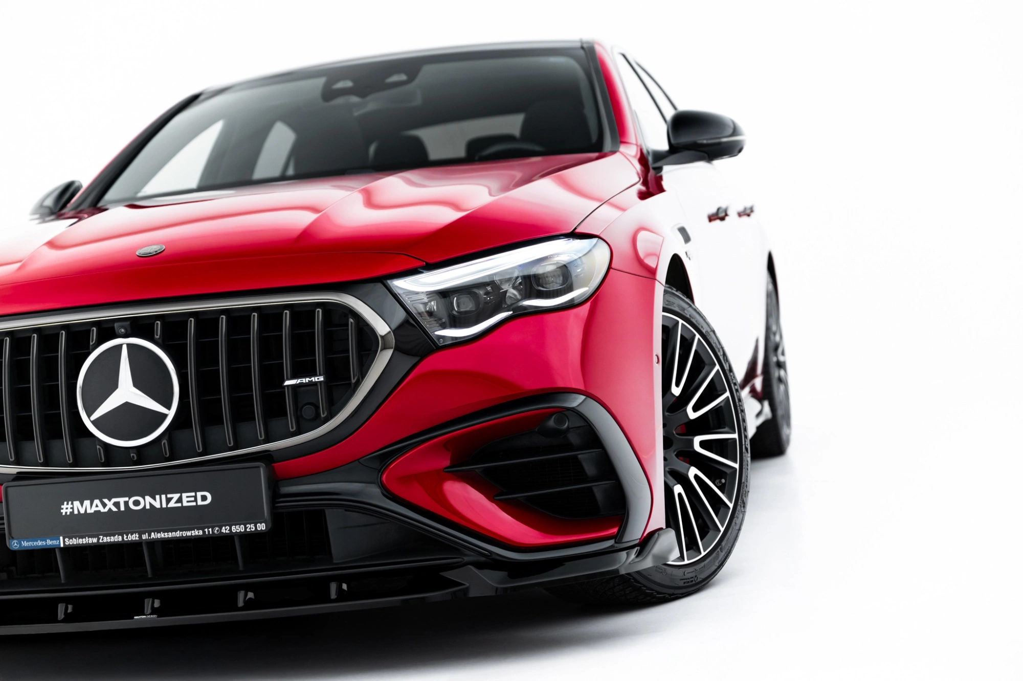 Voorspoiler passend voor Mercedes-AMG E53 Sedan / Estate W214 Maxton Glans Zwart