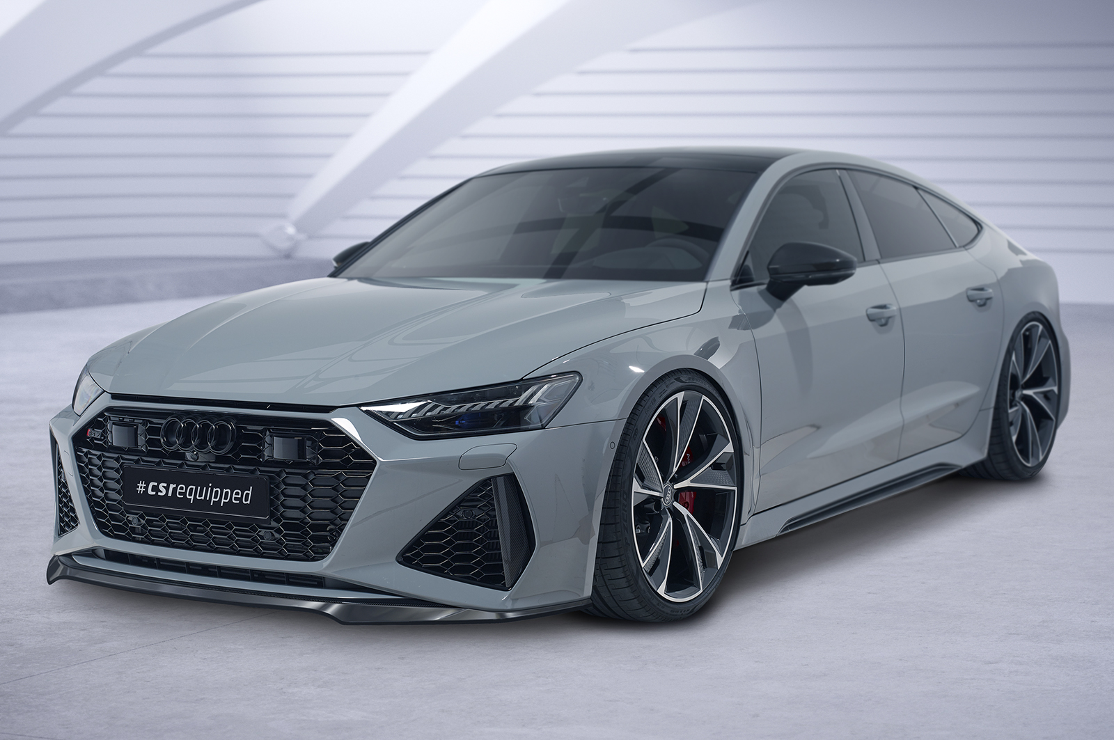 Voorspoiler passend voor Audi RS6 C8 / RS7 C8 (4K) CSR Glans Zwart
