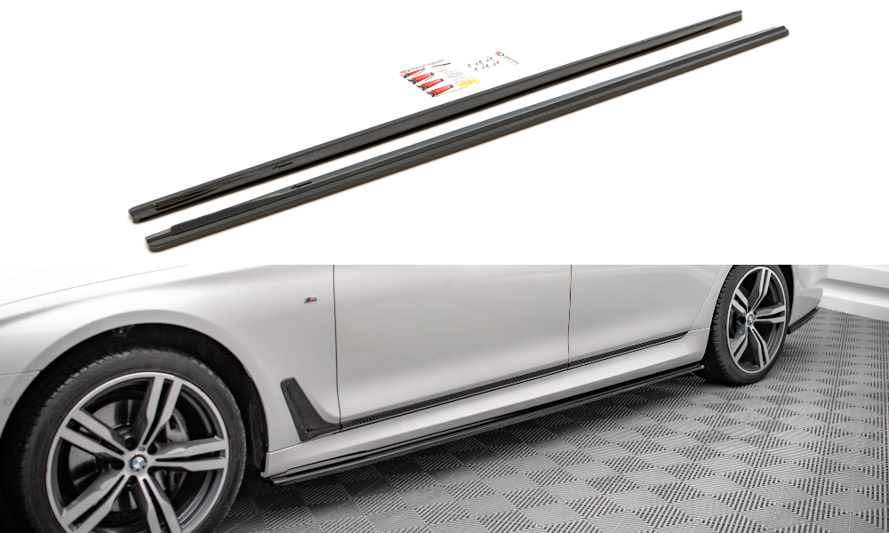 Zijskirts passend voor BMW 7-Serie Lang G12 M-Pakket Maxton Glans Zwart