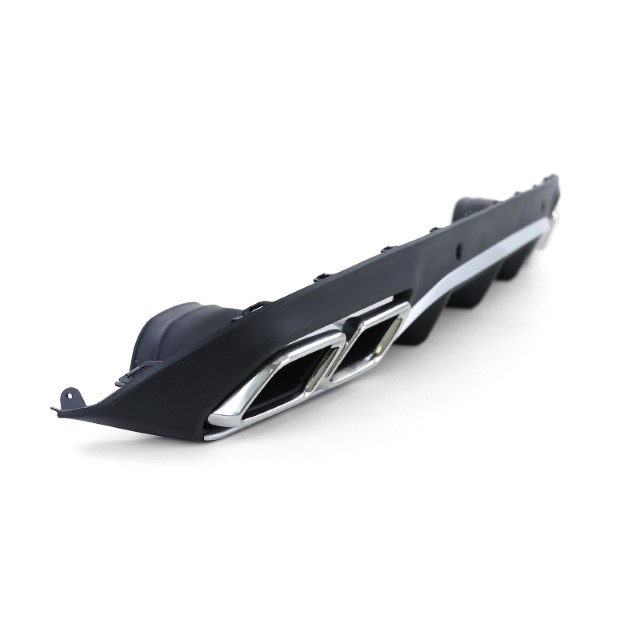 Diffuser passend voor Mercedes C205 A205 Coupe / Cabrio 15-19 C63 Design Chroom