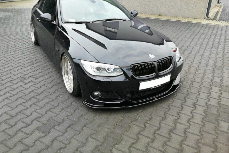 Voorspoiler passend voor BMW 3 E92 M-PACK FACELIFT V.1 Glanzend Zwart