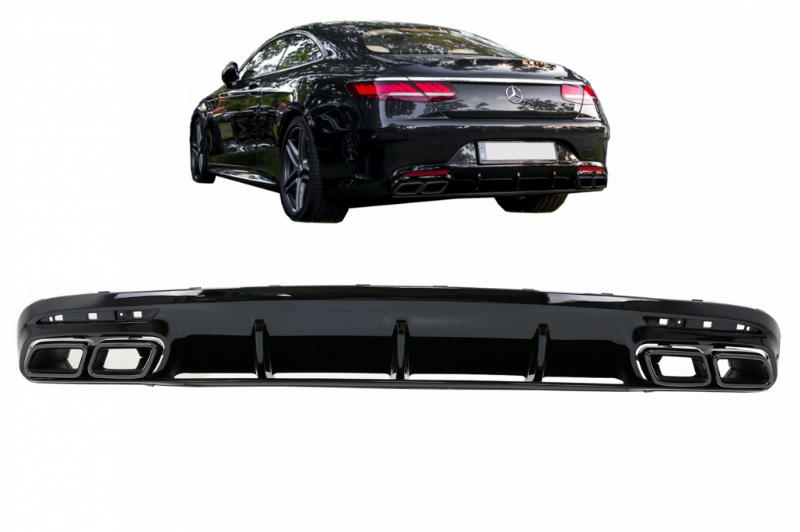 Diffuser passend voor Mercedes S-Class C217 Coupe (2014-2020) S63 Facelift Design Sierstukken