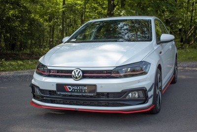 Voorspoiler passend voor VW Polo MK6 GTI Glans Zwart