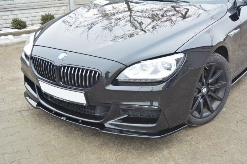 Voorspoiler passend voor BMW 6 Gran Coupé MPACK Glanzend Zwart