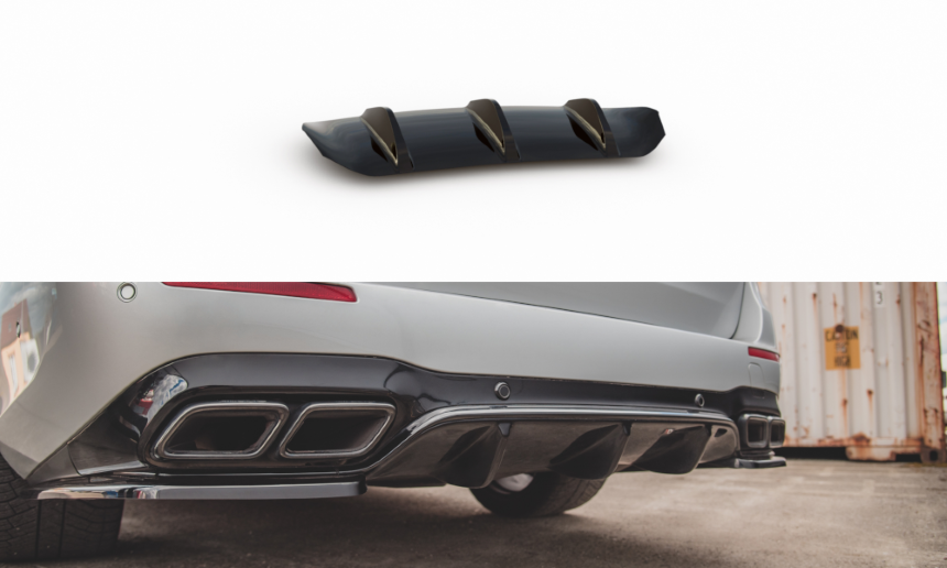 Diffuser passend voor Mercedes E63 AMG Estate W213 Maxton Design glans zwart