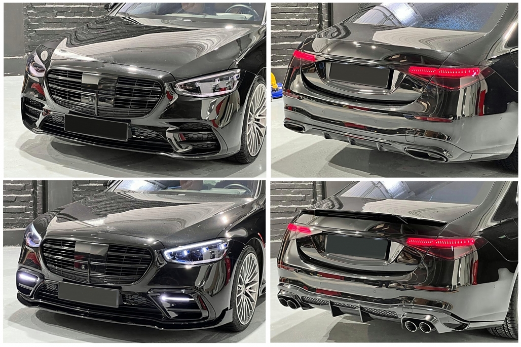 Bodykit passend voor Mercedes S Klasse W223 AMG Pakket Glans Zwart