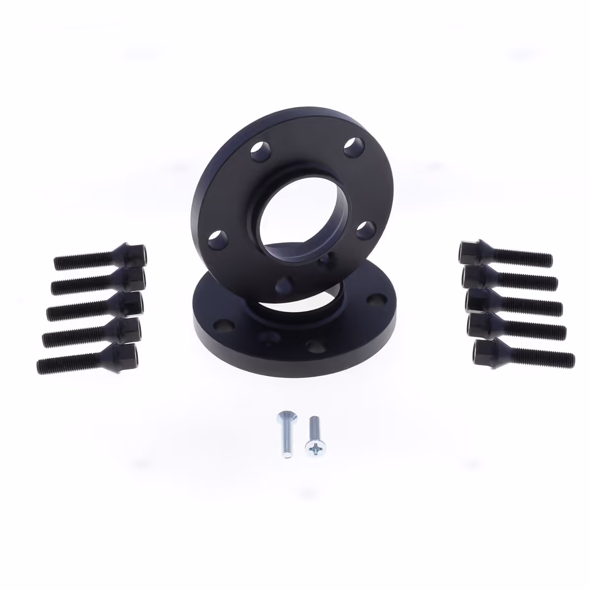 Spoorverbreders 5x112 naaf:57 dikte:20mm Audi VW Seat Skoda incl. wielbouten Zwart