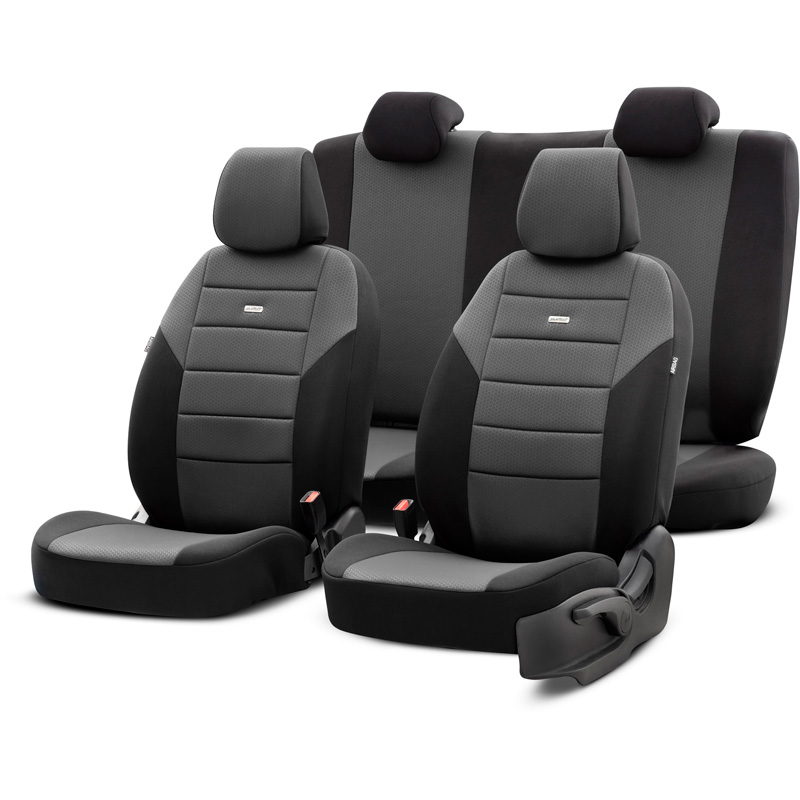 otoM Universele Stoffen Stoelhoezenset 'SelectedFit One' Zwart - 10-delig - geschikt voor Side-Airbags