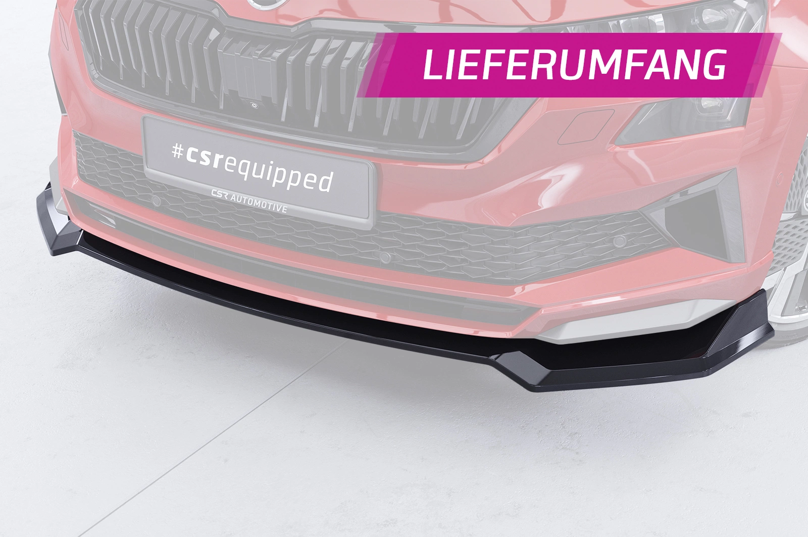Voorspoiler passend voor Skoda Karoq Sportline glans zwart