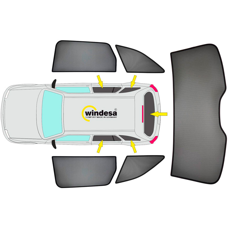 SunClip Zicht- & Zonwering  Mercedes C-Klasse W205 Kombi 2014-2021