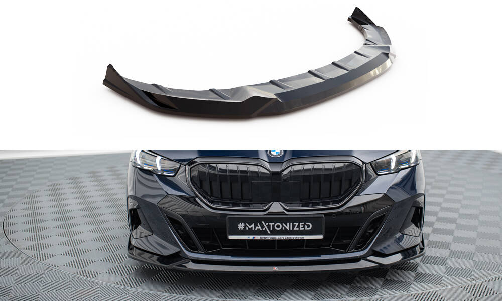 Voorspoiler passend voor BMW 5 G60 M-pack V.2 Glans Zwart Maxton