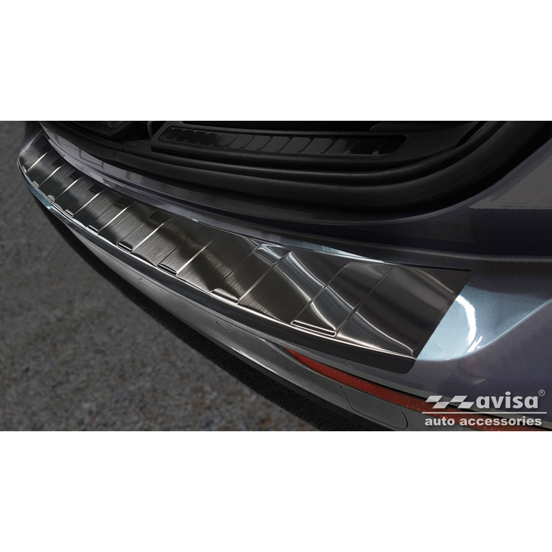 Zwart RVS Achterbumperprotector  Volvo V60 II 2018- incl. Cross Country & R-Design