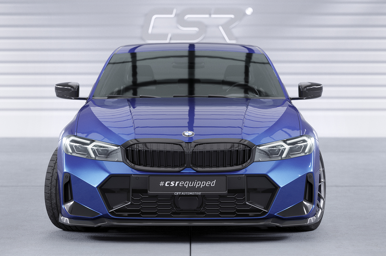 Voorspoiler passend voor BMW 3 Serie M Pakket LCI G20 / G21 CSR Glans Zwart
