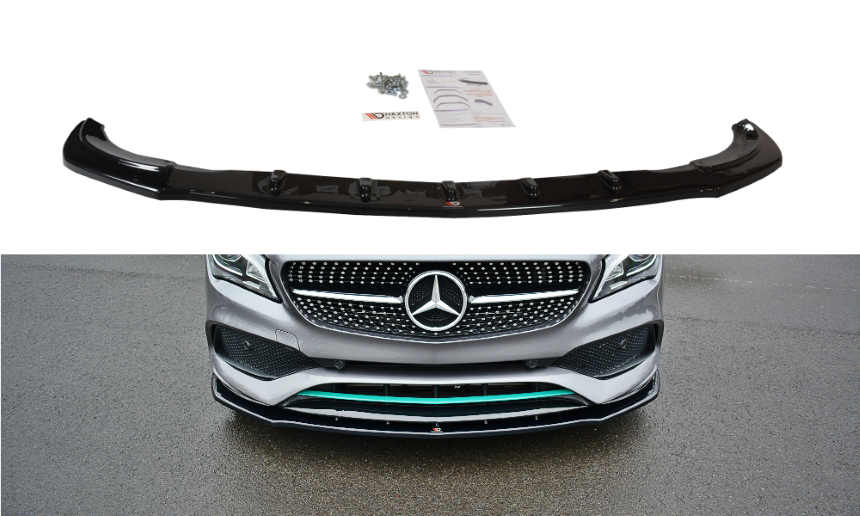 Voorspoiler passend voor Mercedes CLA C117 AMG-Line Maxton Design glans zwart