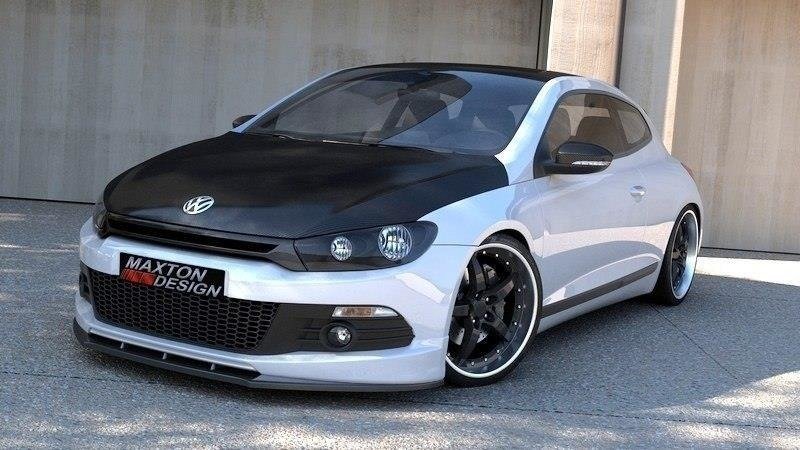 Voorspoiler passend voor Volkswagen Scirocco R-Line Maxton Glans Zwart
