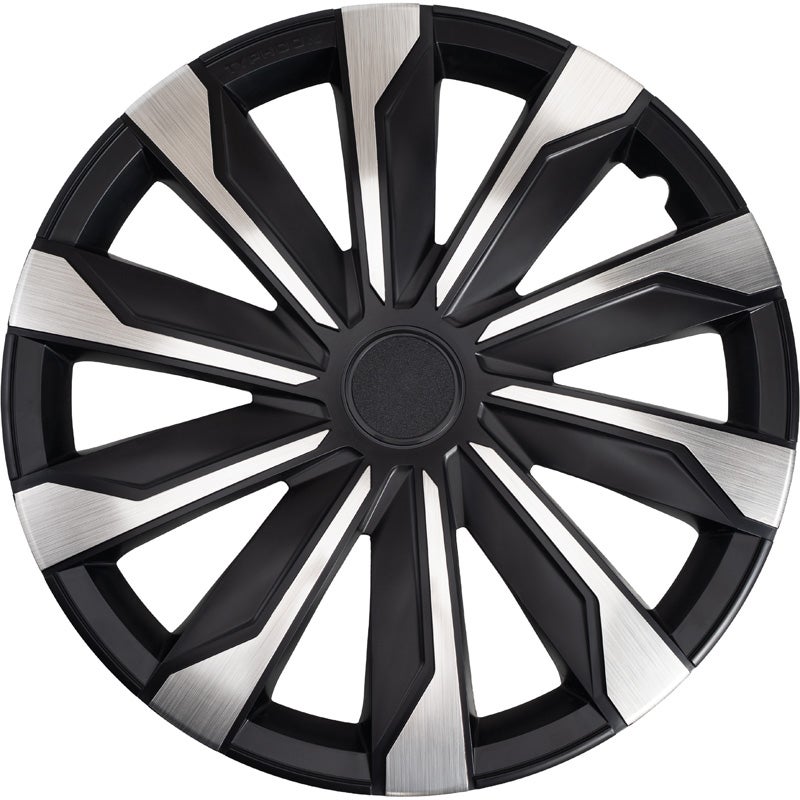 4-Delige Wieldoppenset Typhoon 16-inch alu/zwart