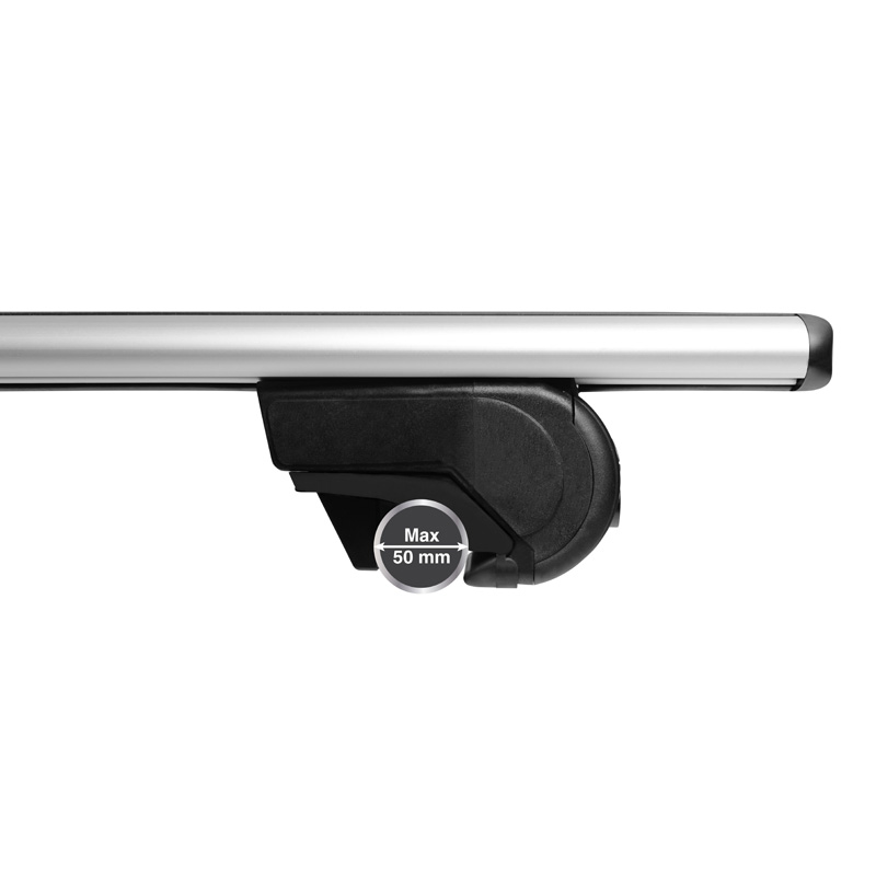 Universele Dakdragerset Twinny Load Aluminium Fly Bar 124cm voor auto's met open & gesloten reling