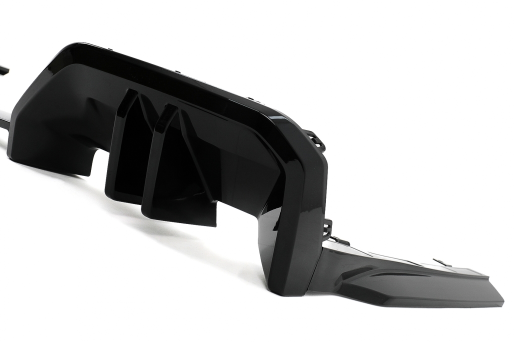 Diffuser passend voor BMW 5 G60 M-pack Black Knight Design Glans Zwart