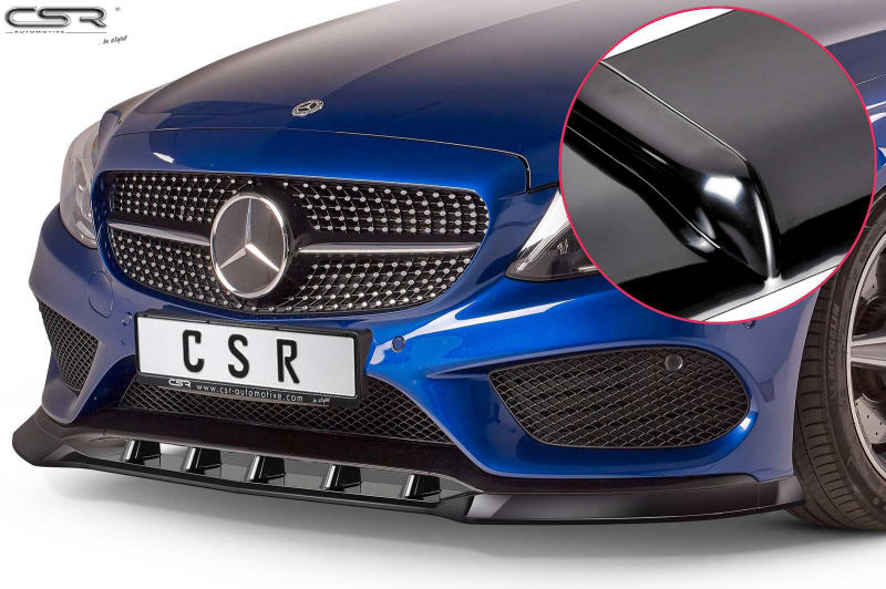 Voorspoiler passend voor Mercedes C205/A205 Coupe/Cabrio Glans Zwart
