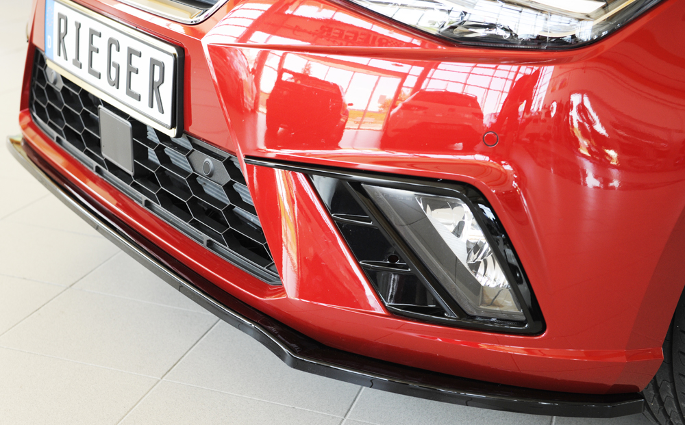 Voorspoiler passend voor Seat Ibiza (FR) KJ 2017-... Zwart Glans Rieger