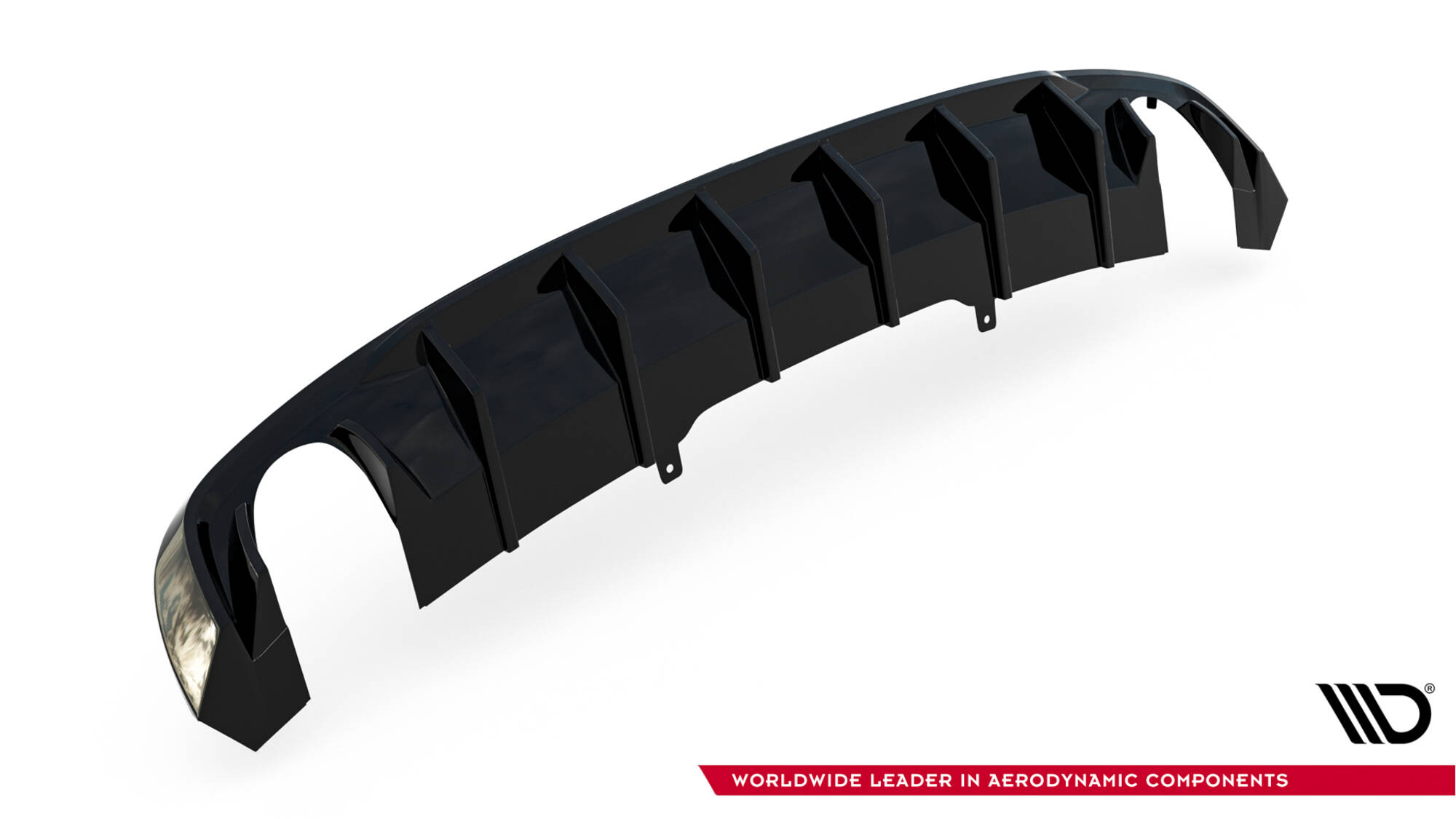 Achter Diffuser passend voor Audi A4 S-line B9 Maxton Glanzend zwart
