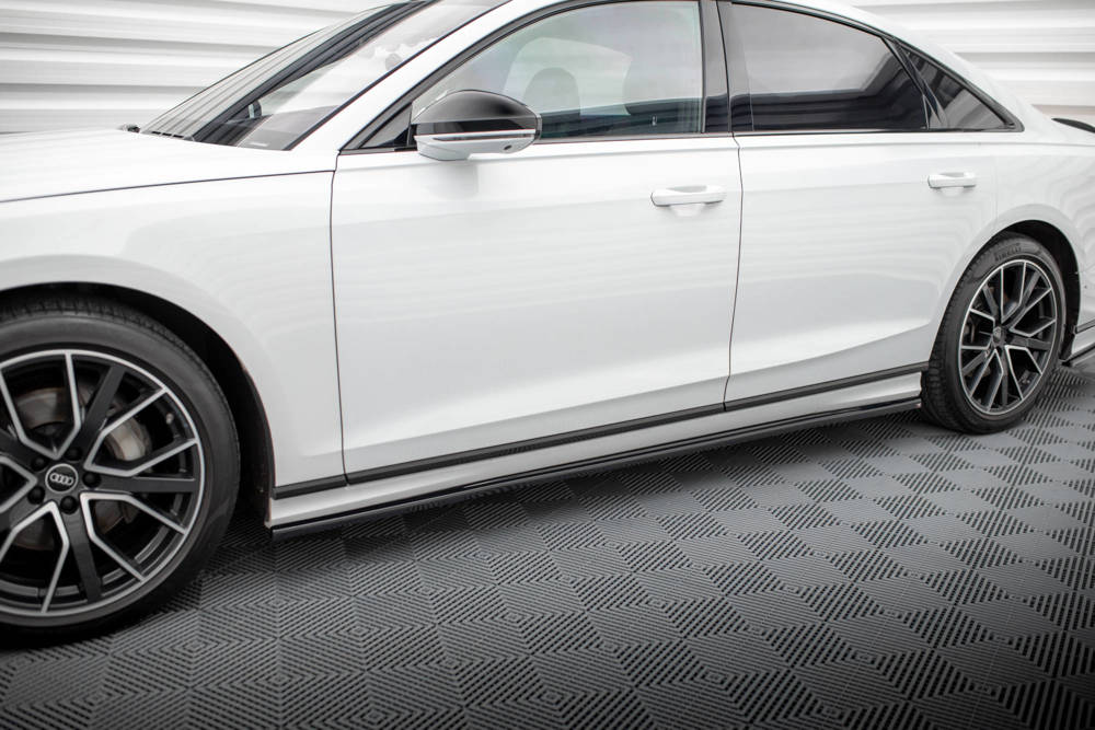 Zijskirts passend voor Audi A8 S-Line / S8 D5 Maxton Glans Zwart