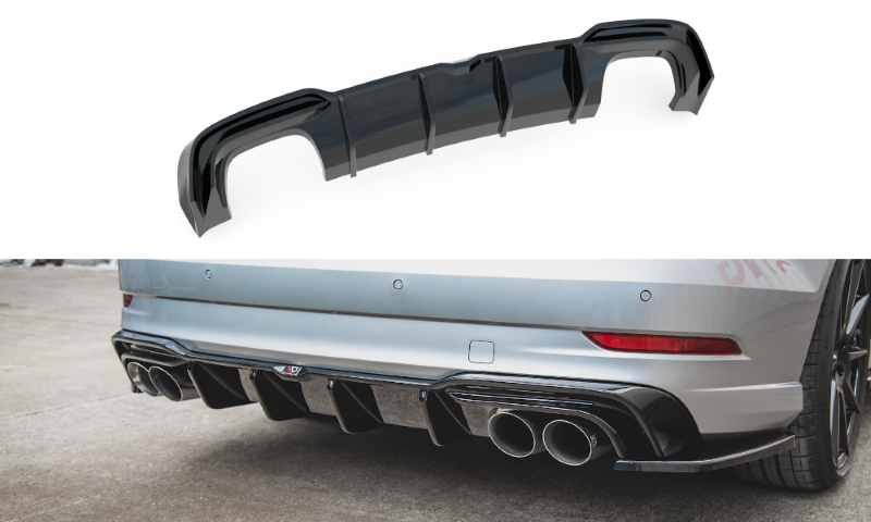 Diffuser passend voor Audi S3 Sedan 8V Facelift Glanzend zwart