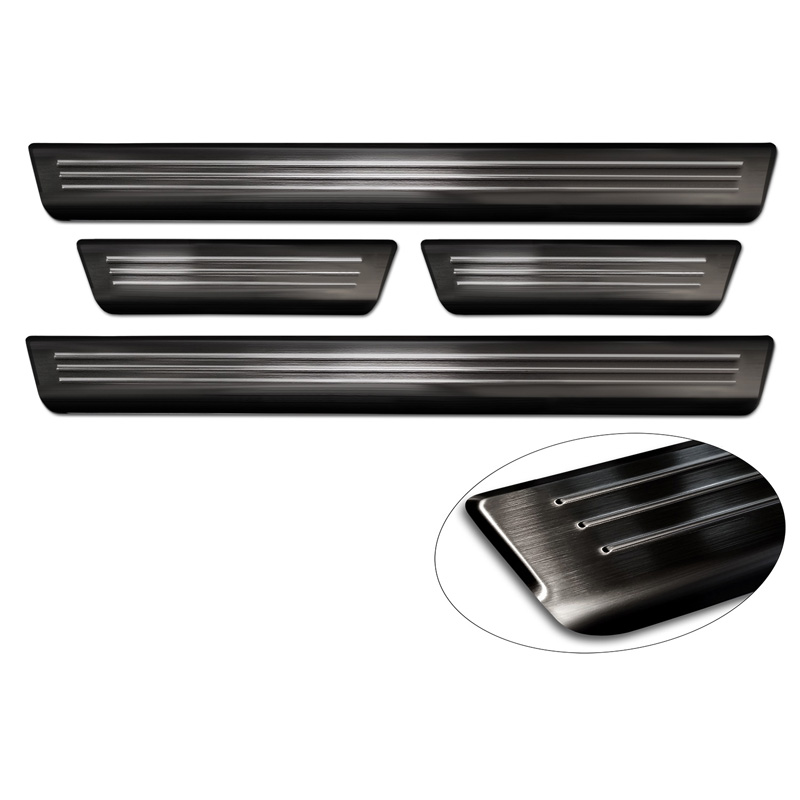 Zwart RVS Instaplijsten  Volkswagen ID.3 2020-2023 & FL 2023- / Cupra Born 2021- / MG 4 2022- / MG HS II 2024- 'Lines' - 4-delig