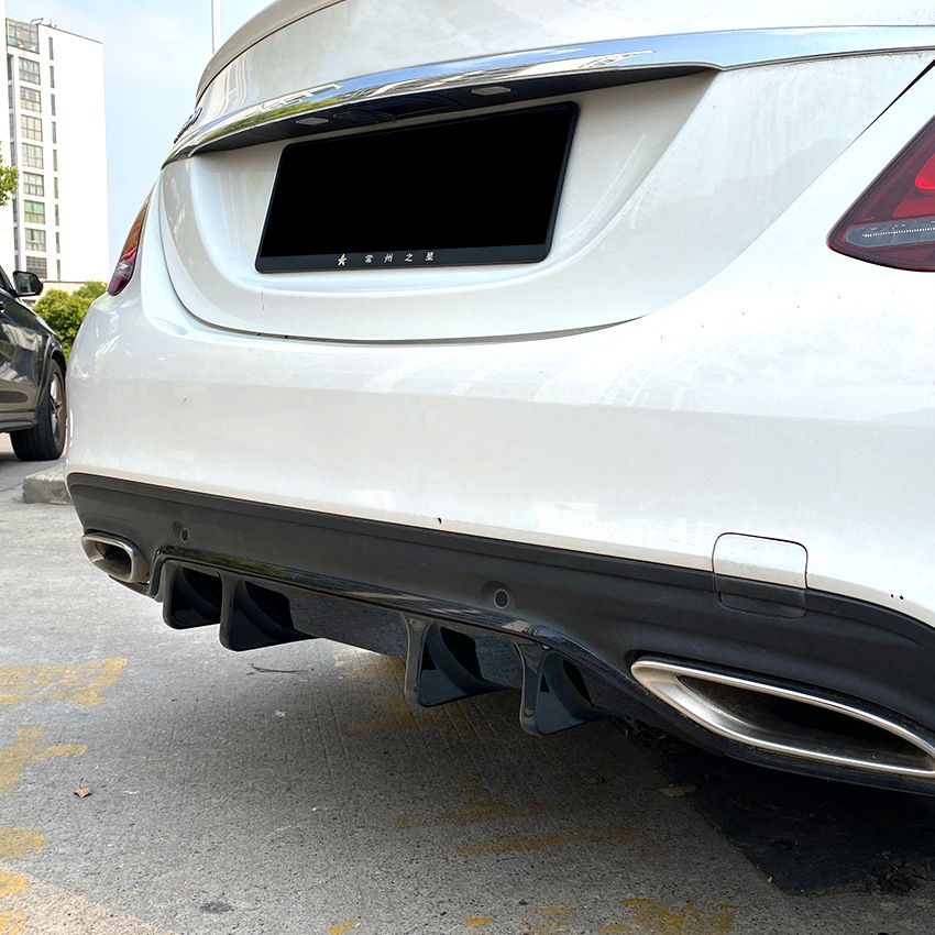 Diffuser passend voor Mercedes C Klasse W205 AMG Line Glans Zwart