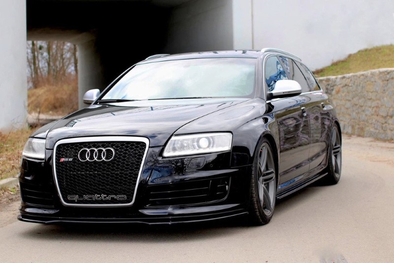 Voorspoiler passend voor Audi RS6 C6 Glanzend Zwart