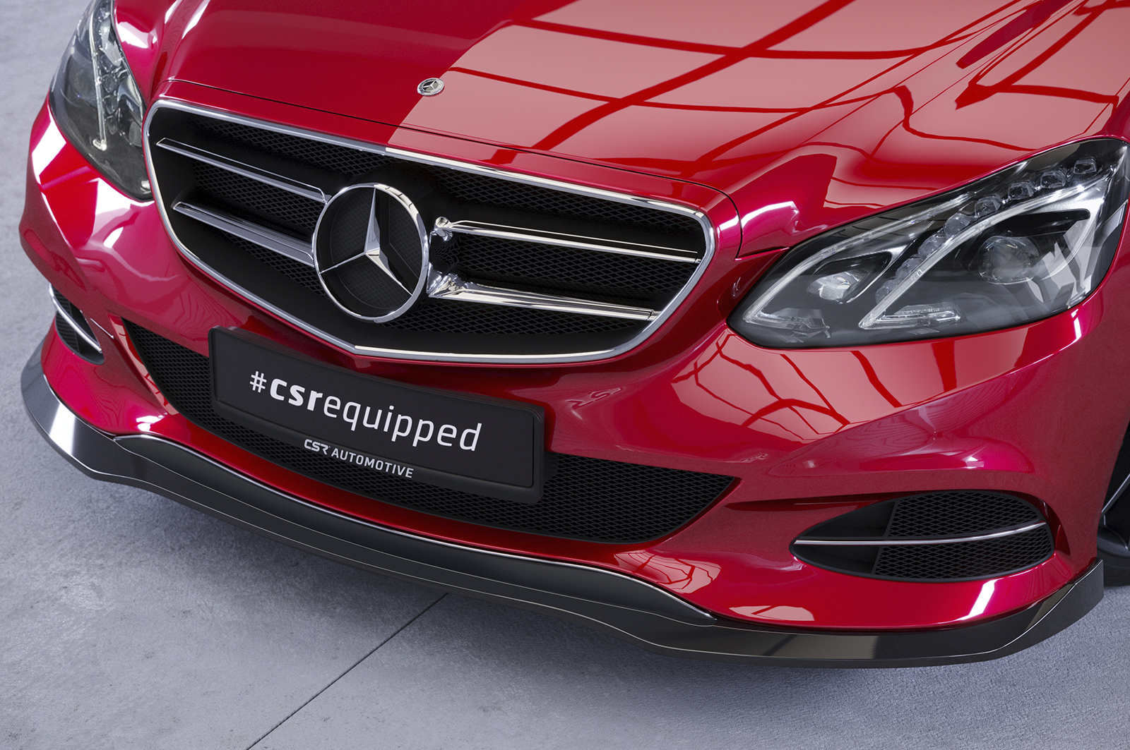 Voorspoiler passend voor Mercedes E Klasse FL W212 13-16 CSR Glans Zwart