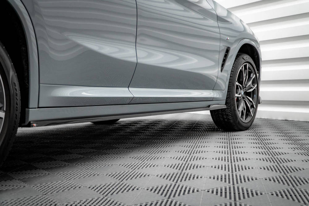 Zijskirts passend voor BMW X4 M Pakket G02 Maxton Glans Zwart