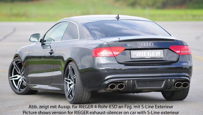 Diffuser passend voor Audi A5 Rieger uitlaat links + rechts carbon-look
