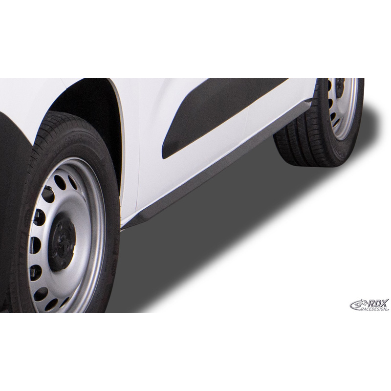 Sideskirts  Citroën Berlingo / Peugeot Partner & Rifter / Opel Combo / Toyota ProAce City & ProAce City Verso 2018- 'Slim' (ABS zwart glanzend)