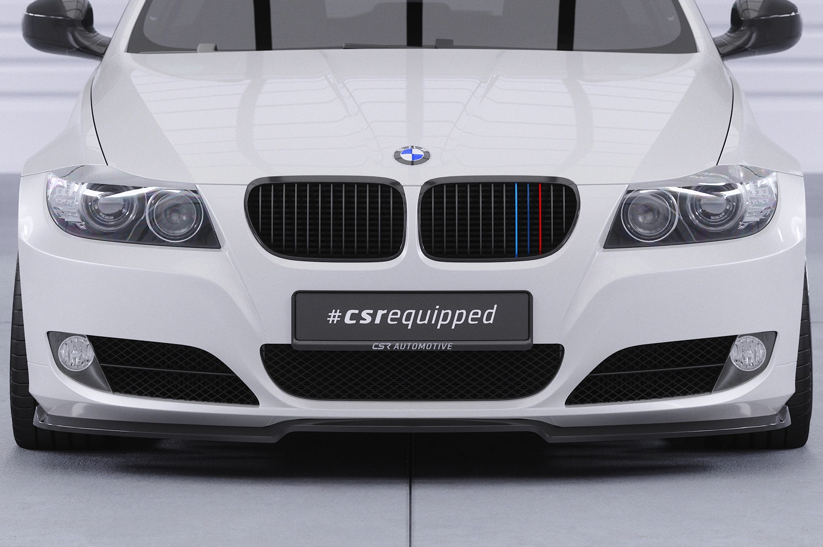 Voorspoiler passend voor BMW 3er E90/E91 LCI 2008-2012 Glans Zwart – CSR