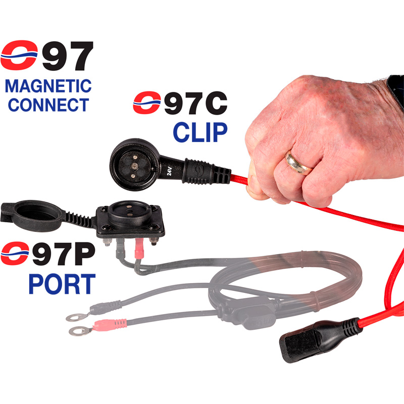 OptiMate CABLE O-97C12 - MagCode Clip - Magnetische acculader aansluiting naar SAE - 12V
