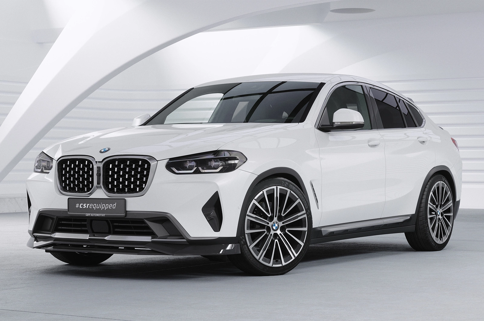 Voorspoiler passend voor BMW X4 (G02) Glans Zwart (08/2021–) CSR