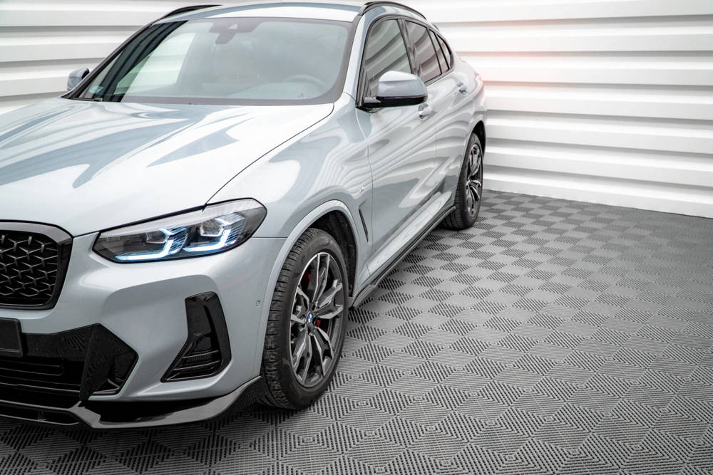 Zijskirts passend voor BMW X4 M Pakket G02 Maxton Glans Zwart