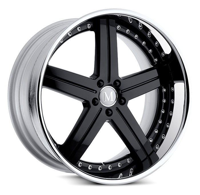 Velgen Mandrus Stuttgart 22x10 5x112 ET41 Glanzend Zwart + Chrom