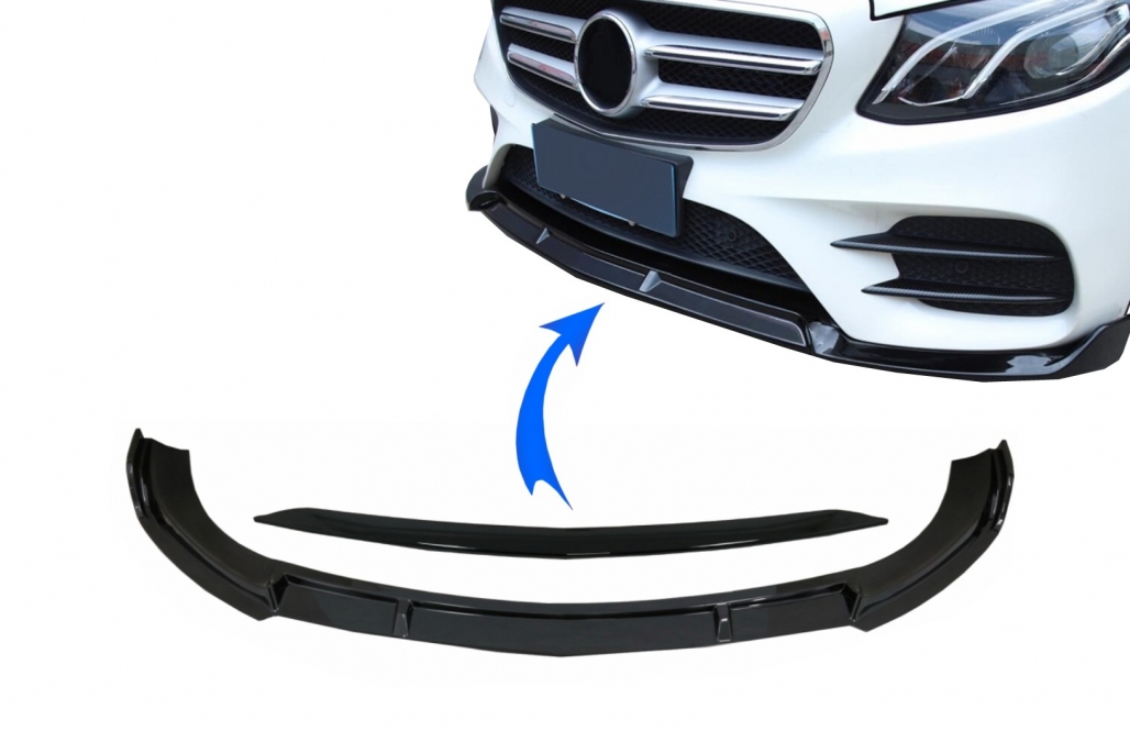 Voorspoiler passend voor Mercedes E-Klasse W213/C238 Glans Zwart