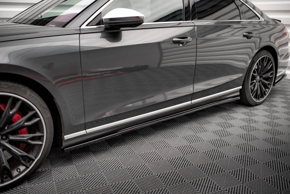 Zijskirts passend voor Audi A8 S-Line / S8 D5 Maxton Glans Zwart