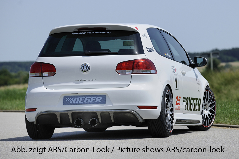 Diffuser passend voor Volkswagen Golf 6 GTI GTD Rieger Mat Zwart