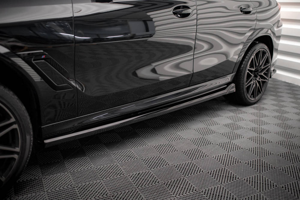 Zijskirts passend voor BMW X6 M F96 Maxton Glans Zwart