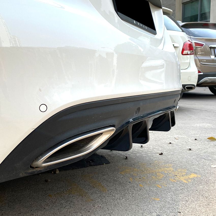 Diffuser passend voor Mercedes C Klasse W205 AMG Line Glans Zwart