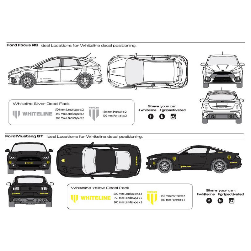 Whiteline Whiteline Sticker Kit 10-Delig Zilver
