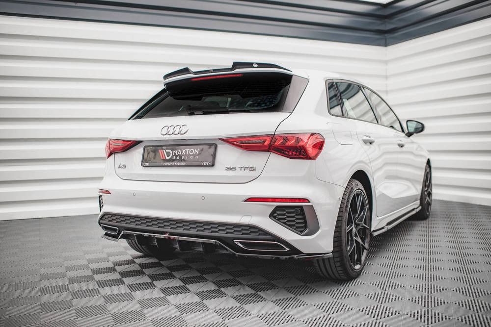 Diffuser passend voor Audi A3 8Y S-line Maxton Glans Zwart