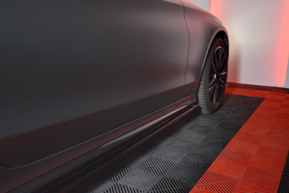 Zijskirts passend voor Mercedes C Klasse W205 Coupe AMG Pakket Maxton Glans Zwart