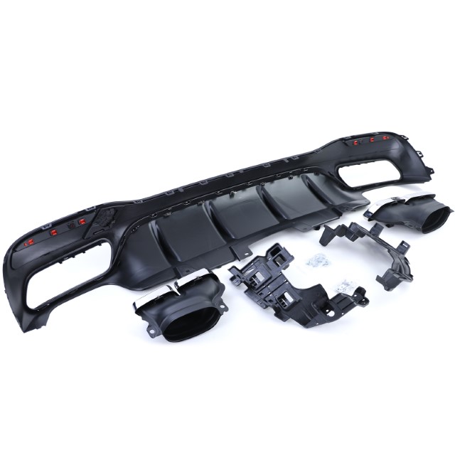 Diffuser passend voor Mercedes GLE W166 SUV 15-18 GLE63 Look Uitlaat sierstukken