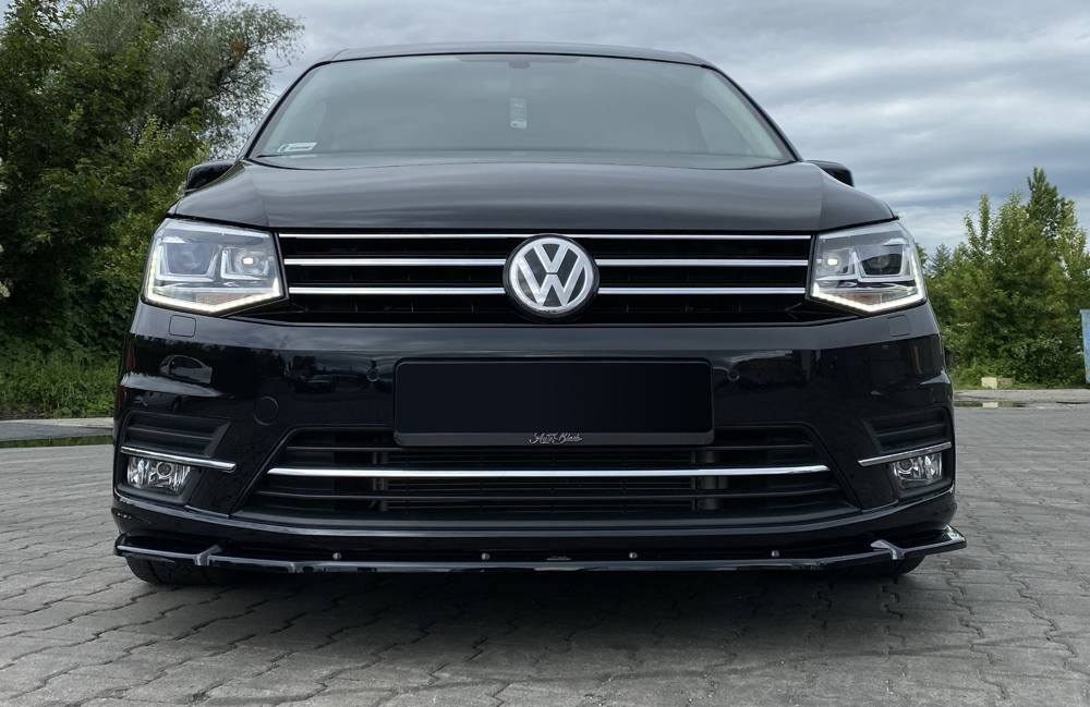 Voorspoiler passend voor VW Caddy Mk.4 Maxton Glans Zwart